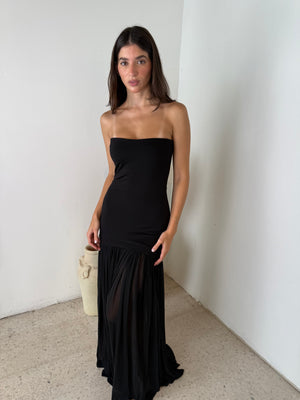 Strapless Pleated Dress