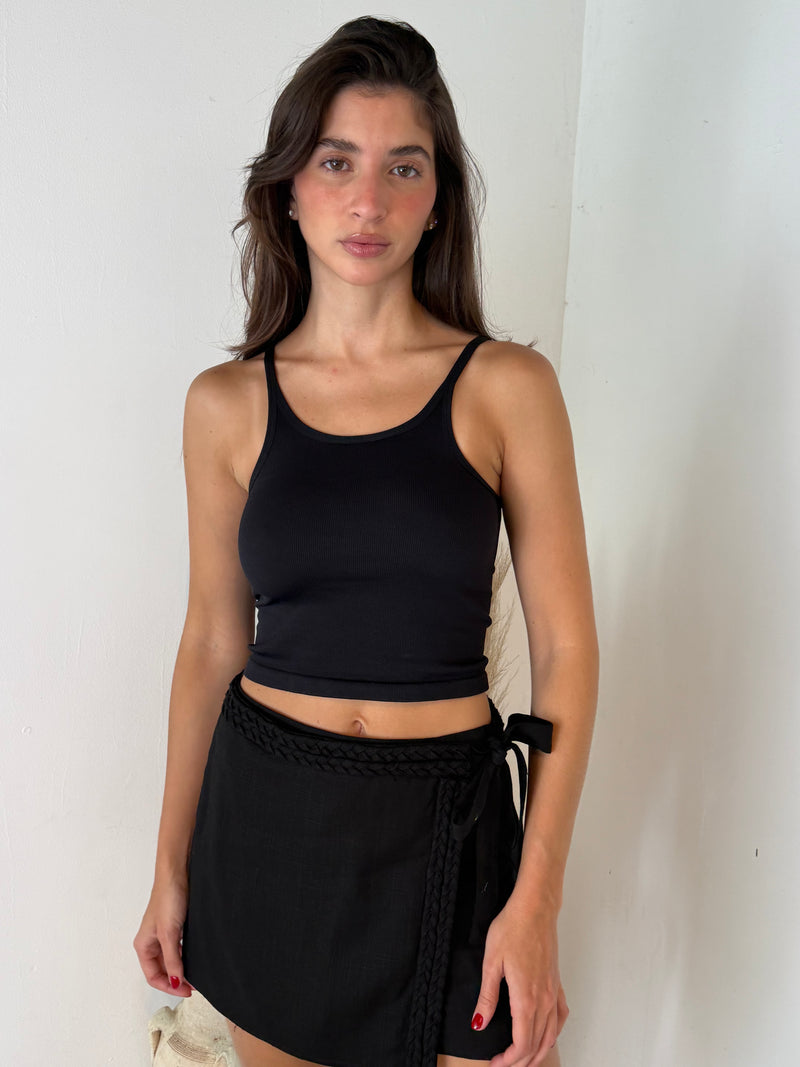 Black Braid Skort