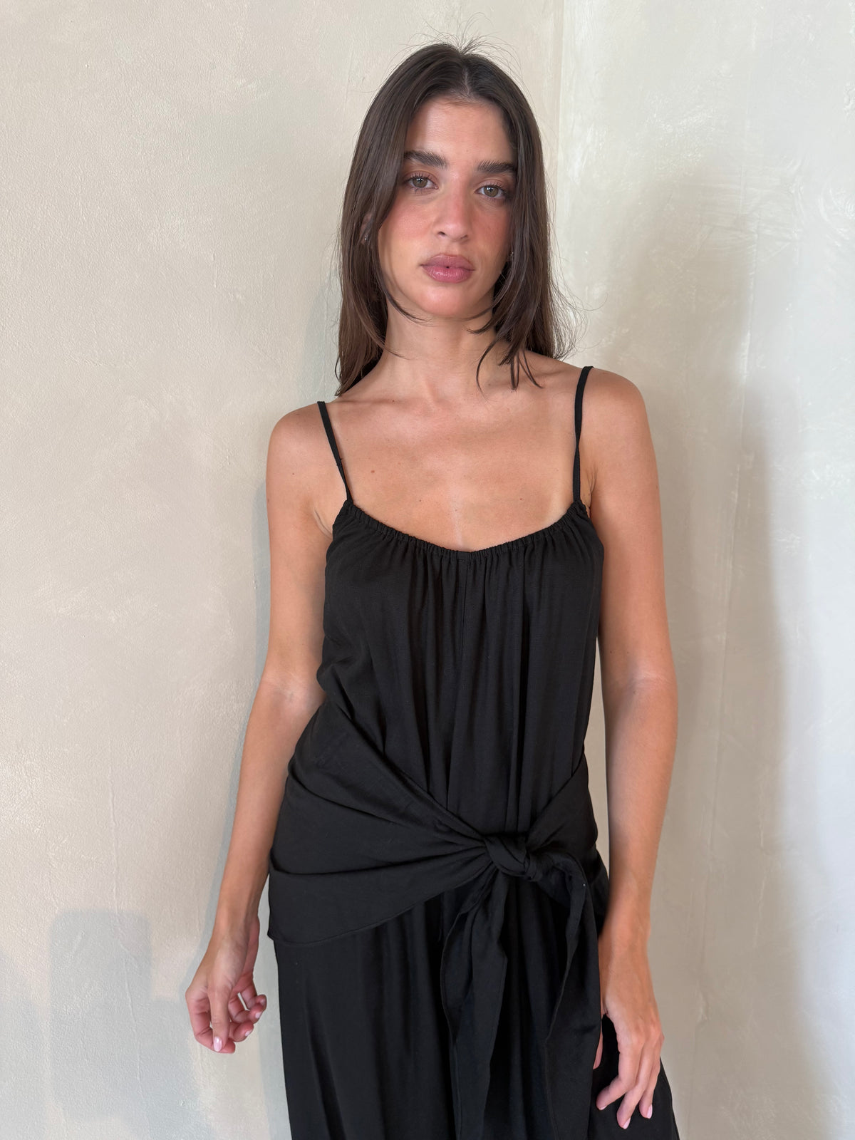 Strappy Jumpsuit with Scarf