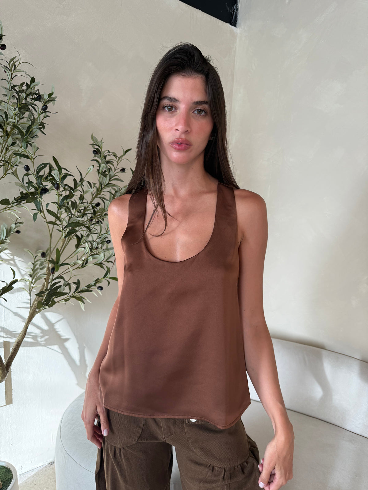 Satin Basic Top