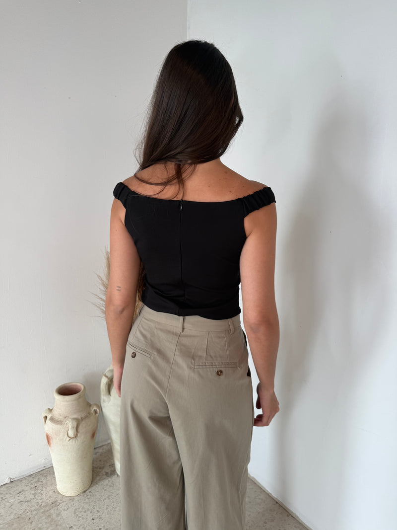 Khaki Pleated Trousers