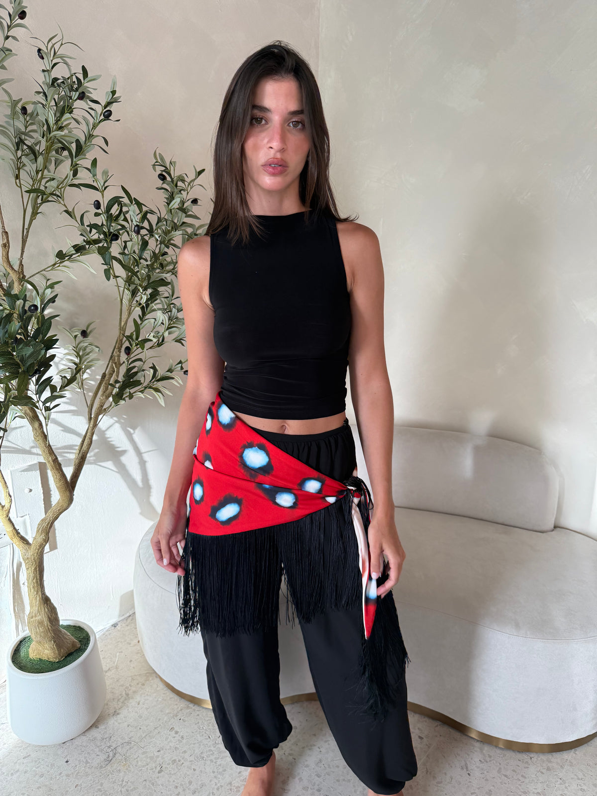 Polka Dot Fringe Sarong