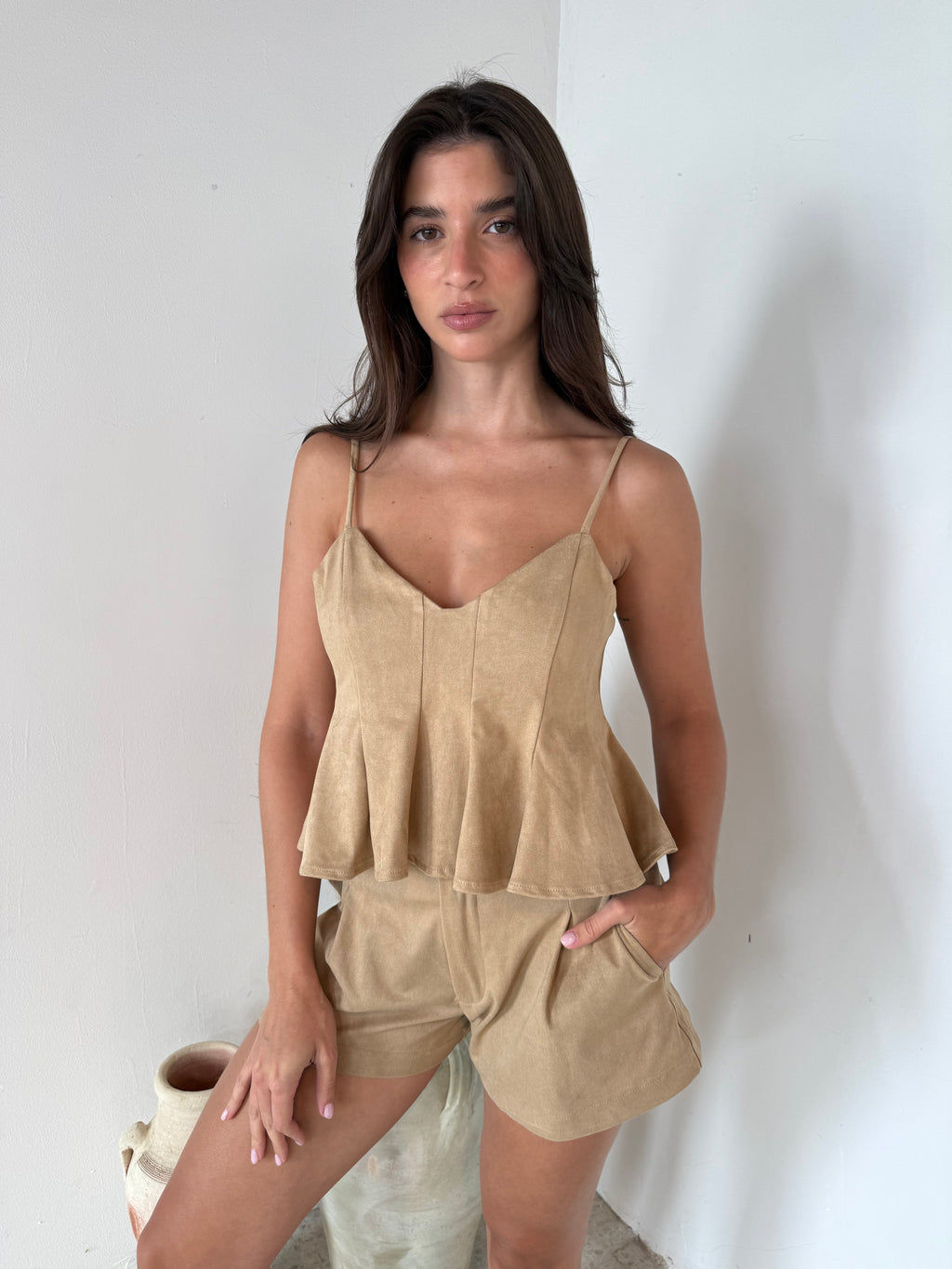 Suede Camel 2pc Set