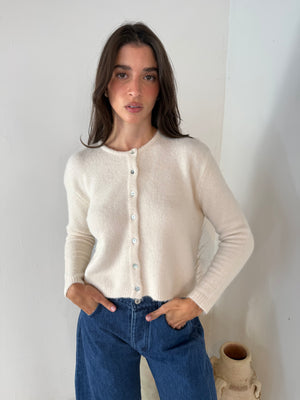 Ivory Fuzzy Cardigan