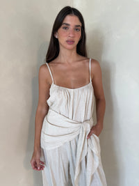 Strappy Jumpsuit with Scarf