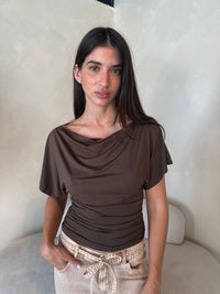 Brown Draped Top