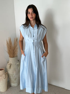 Sky Blue Buttondown Dress
