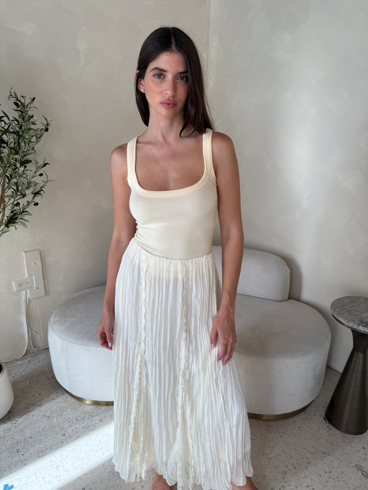 Ivory Lace Maxi Skirt