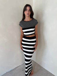 Stripe Top & Skirt Set