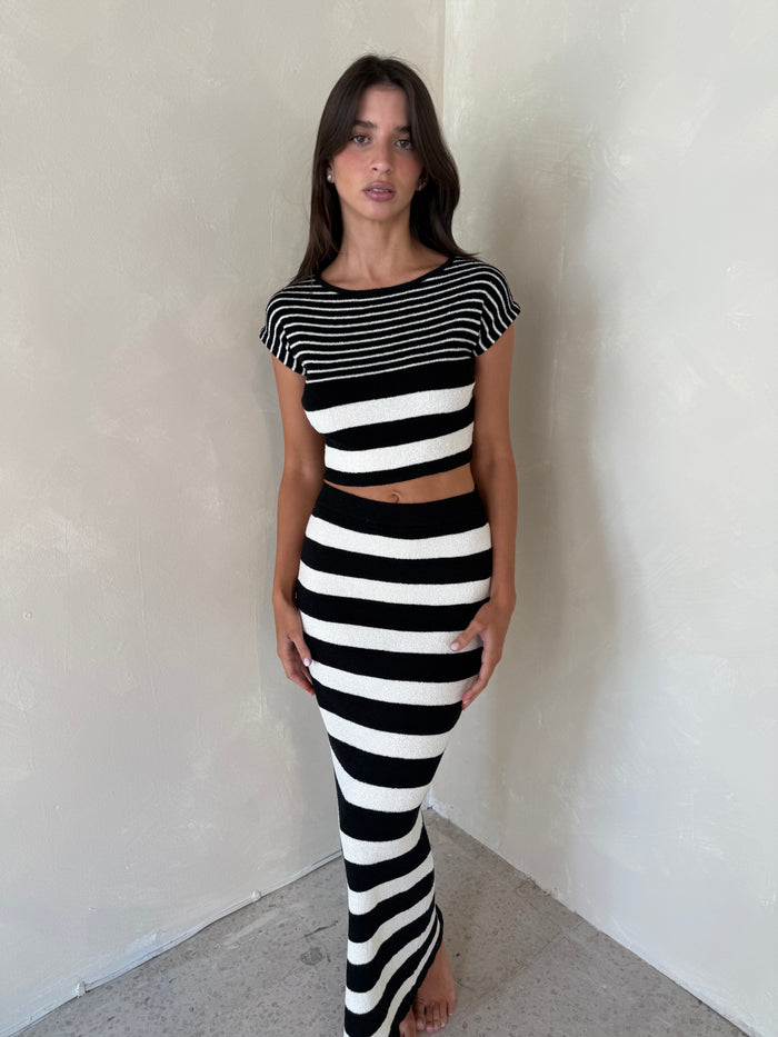 Stripe Top & Skirt Set