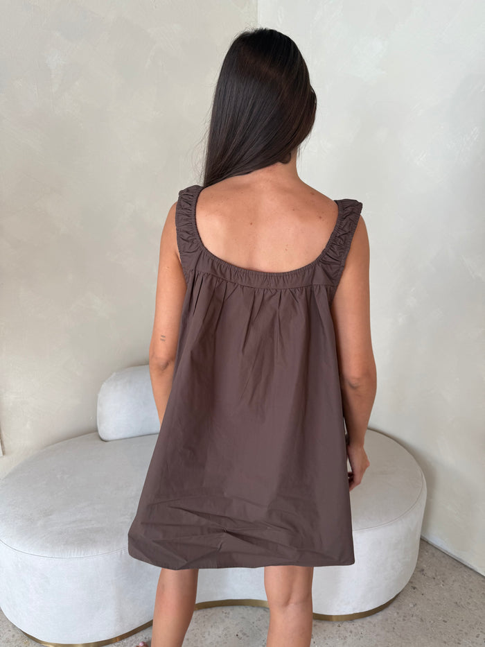 Brown Button Sun Dress