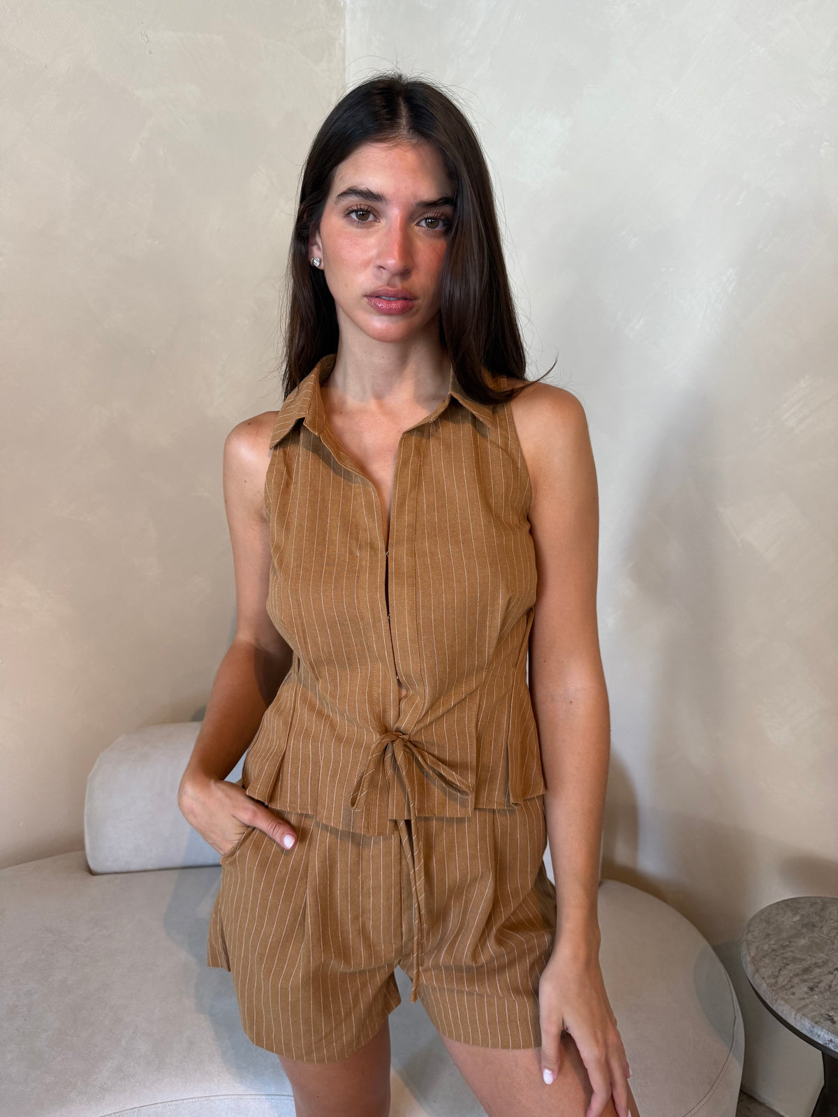 Stripe Vest Top & Short Set