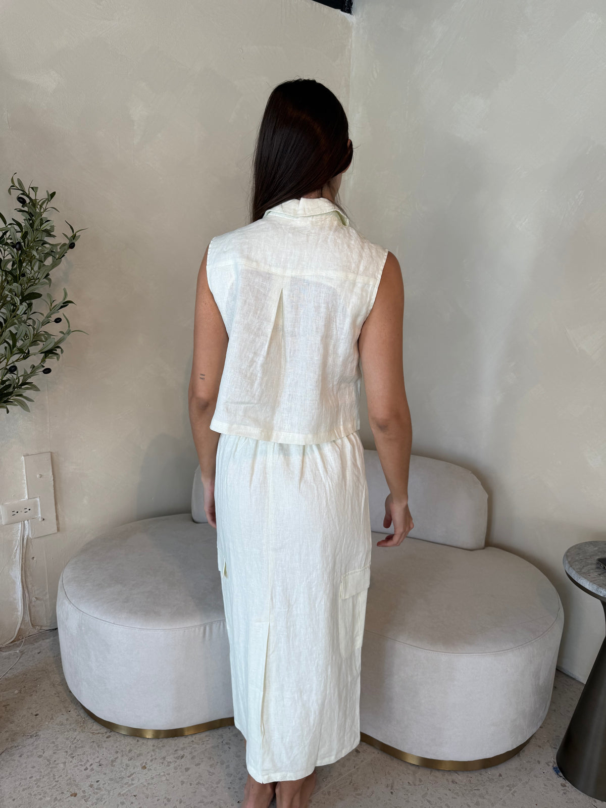 Linen Vest & Cargo Skirt Set