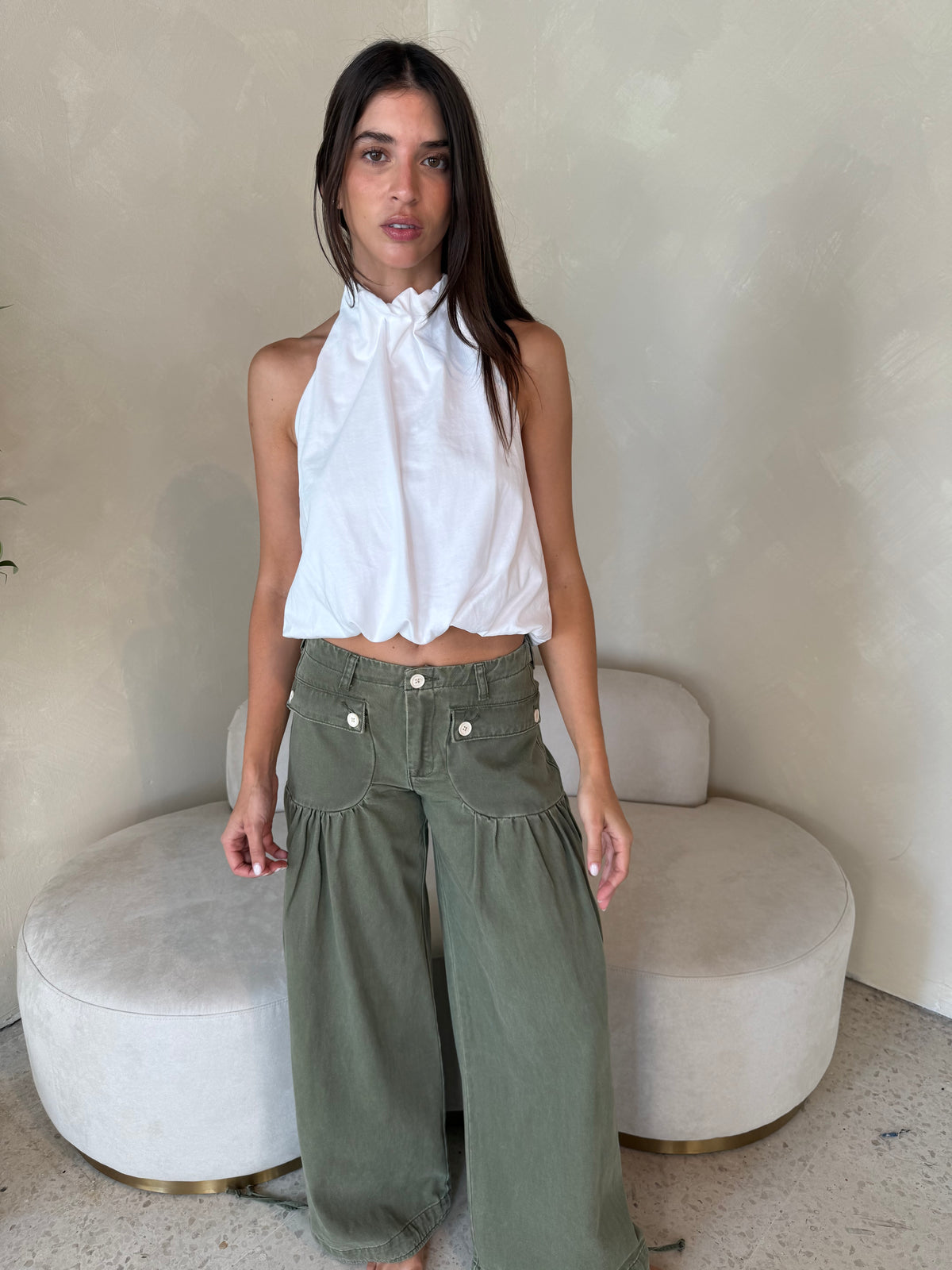 Balloon Drawstring Jeans