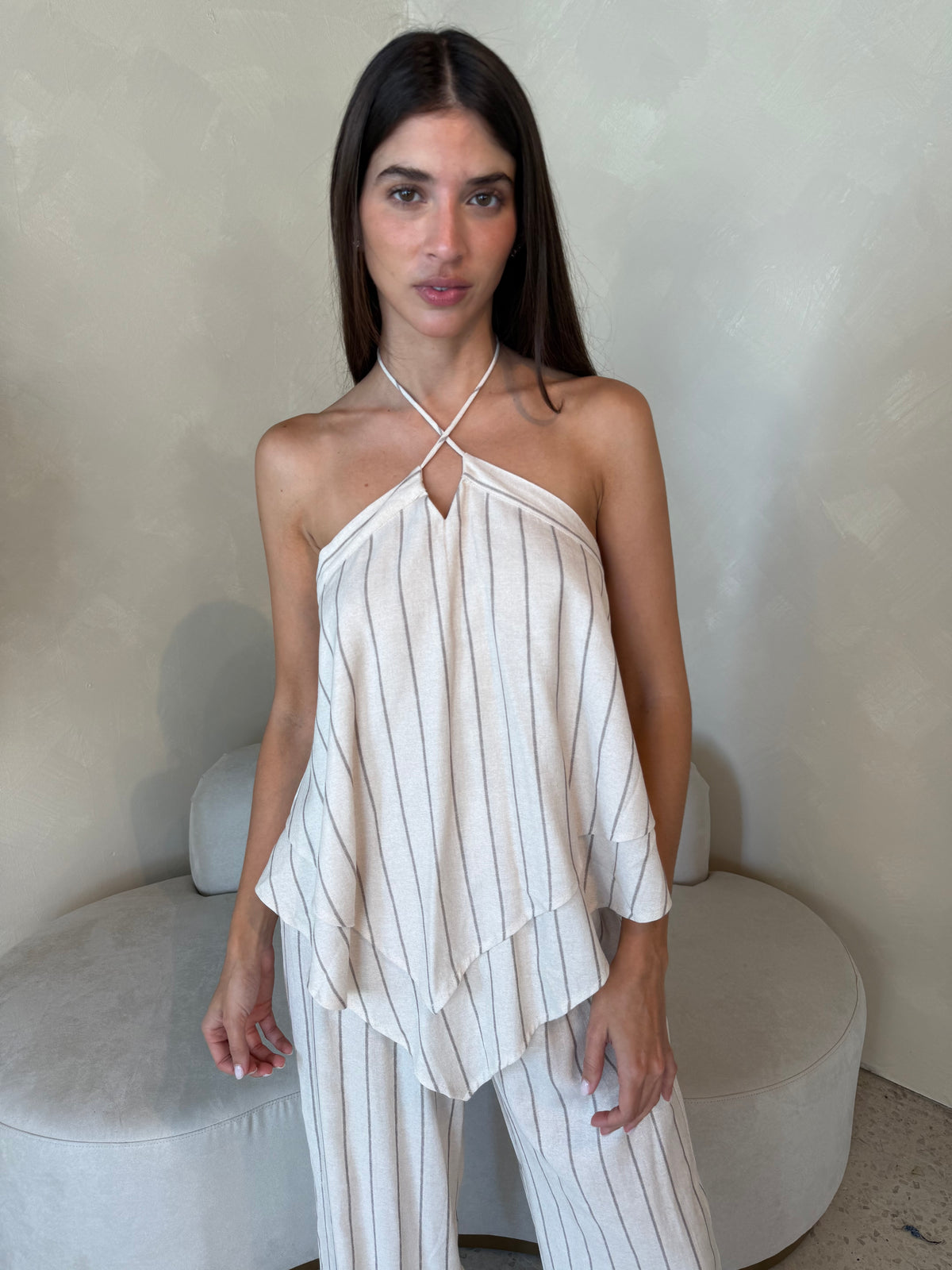 Stripe Halter Top & Pant Set