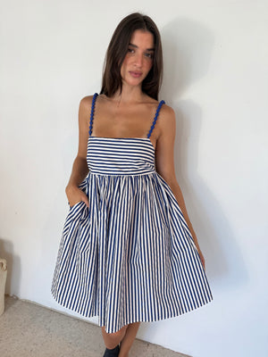 Navy White Stripe Dress