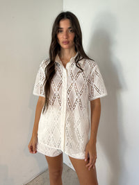 Eyelet Lace Shirt & Short Set