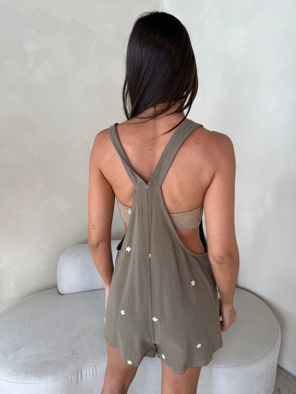 Floral Olive Romper