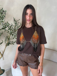 Faux Leather Ruffle Short