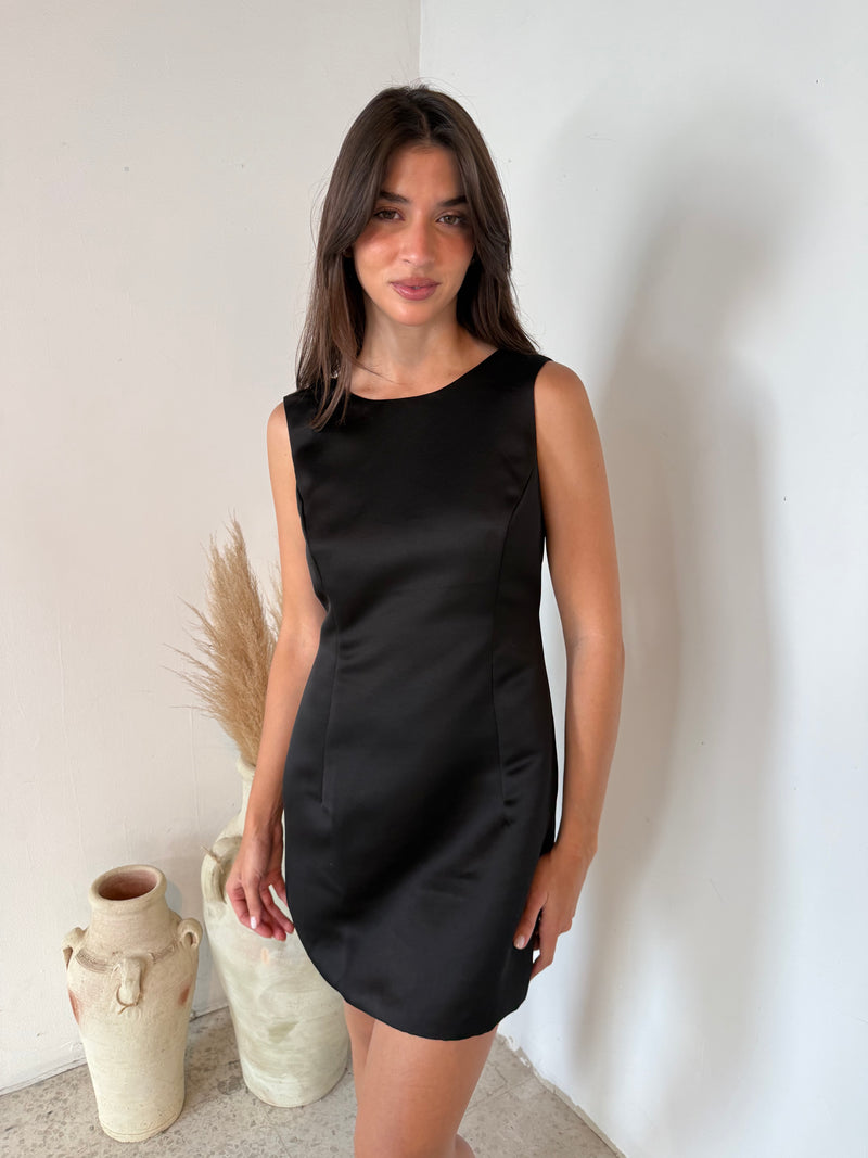 Bow Black Mini Dress