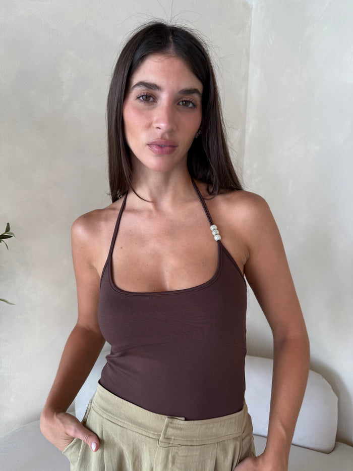 Halter Beaded Tank Top