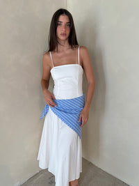 White Maxi Scarf Tie Dress