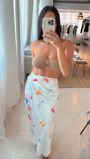 Bikini Print Satin Skirt