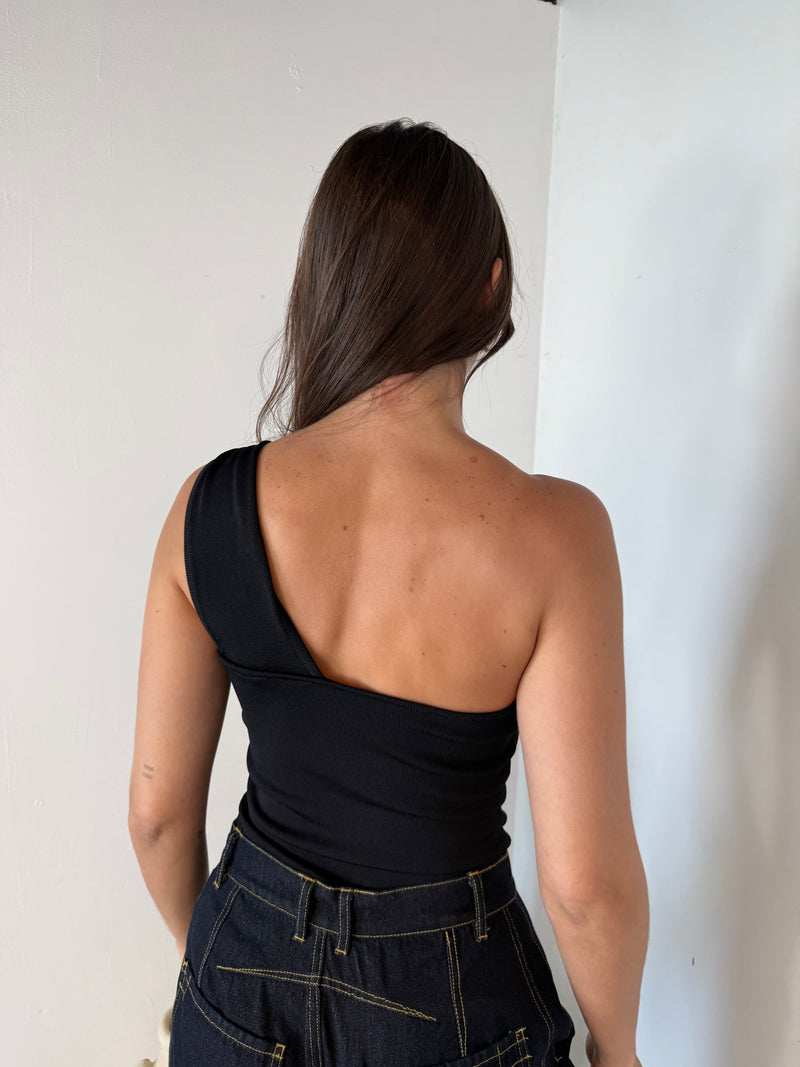 One Shoulder Gold Hardware Top