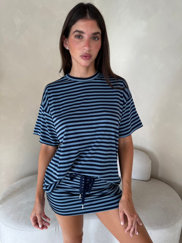 Stripe SS Top & Skirt Set