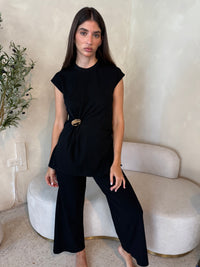 Gold Detail Top & Pant Set