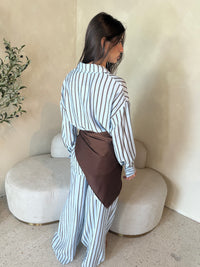 Blue Brown Stripe Set