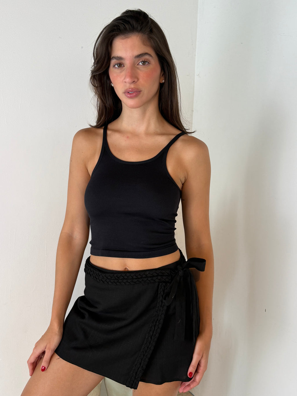Black Braid Skort