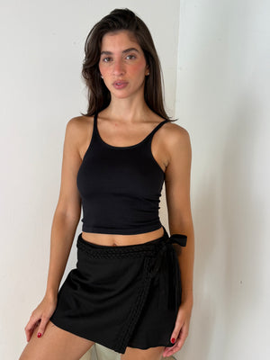 Black Braid Skort