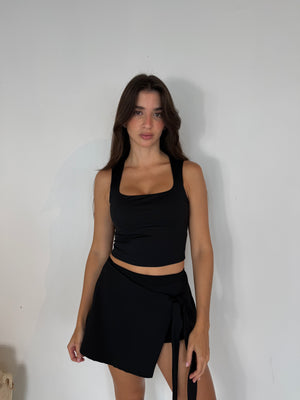 Black Top & Skort Set