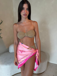 Pink Printed Wrap Skirt
