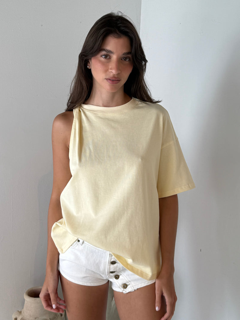Oversized Asymmetric Tee LEMON