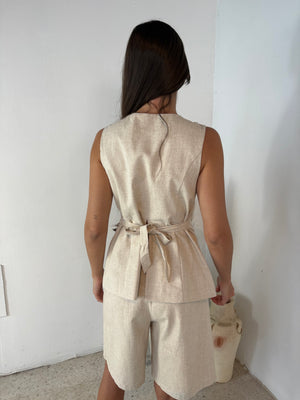 Linen Vest & Bermuda Set