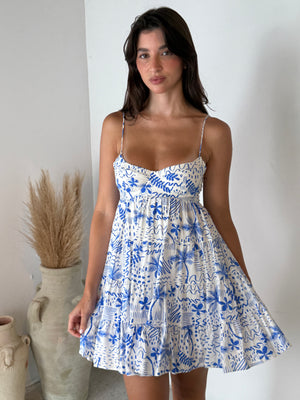 Printed Bustier Mini Dress