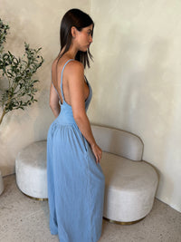 Denim Plunge Jumpsuit