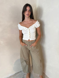 Taupe Barrel Pants