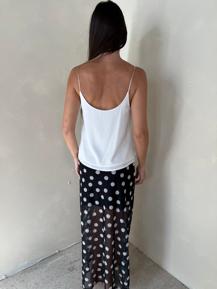 Polka Sheer Mesh Skirt