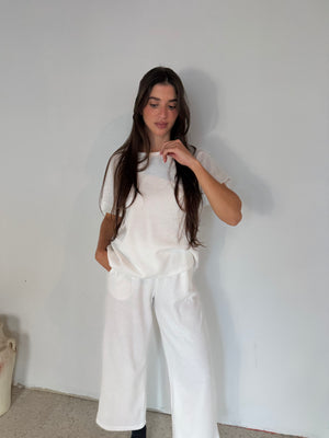 White Waffle Lounge Set