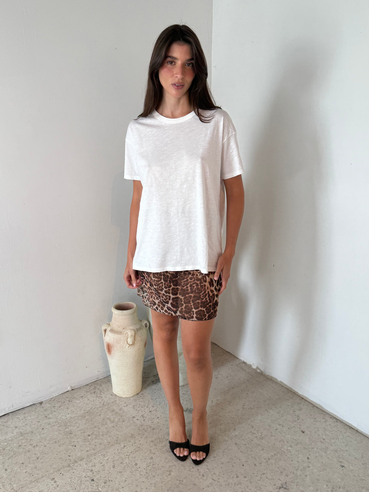 Leopard Mesh Skirt
