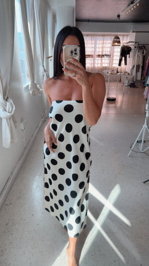 Ivory Polka Maxi Skirt