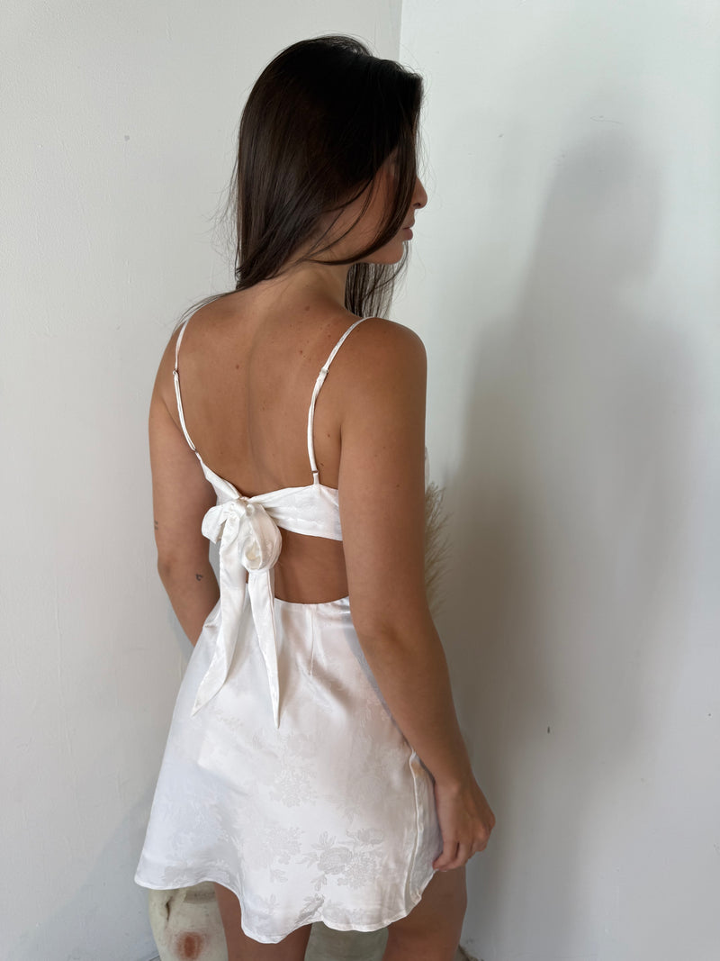 White Satin Mini Dress