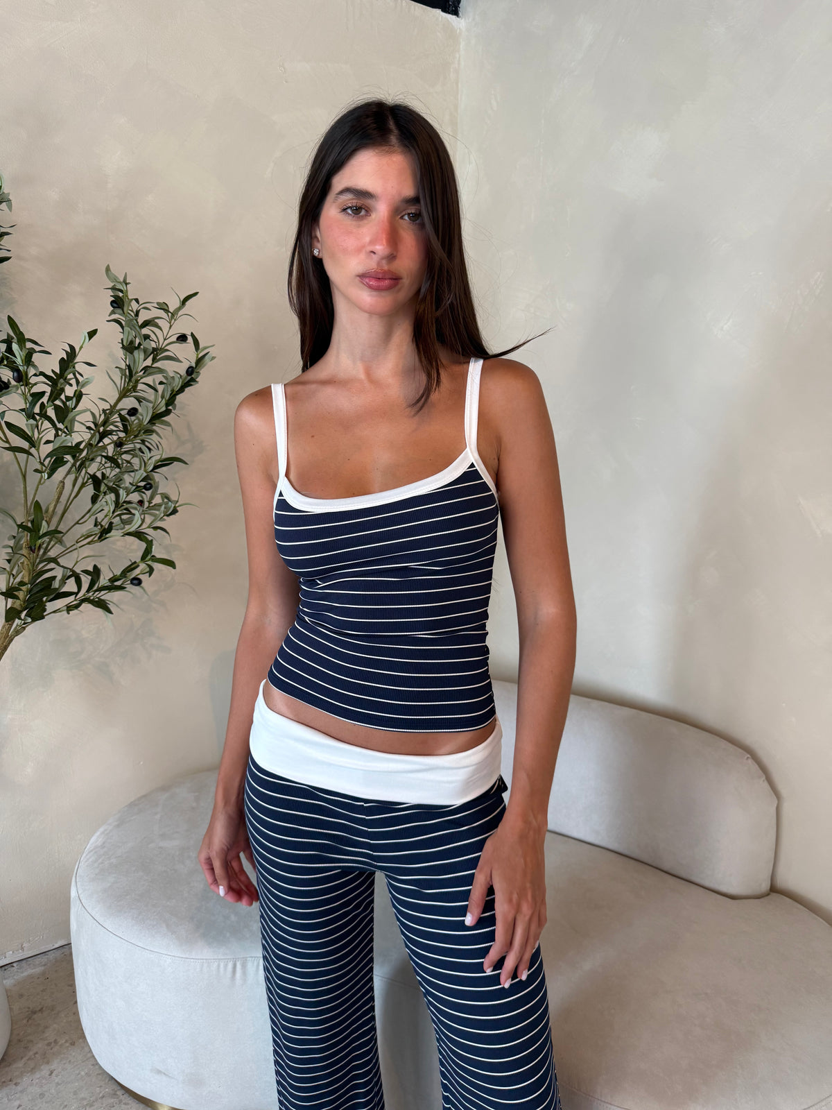 Striped Contrast Lounge Set
