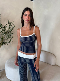 Striped Contrast Lounge Set