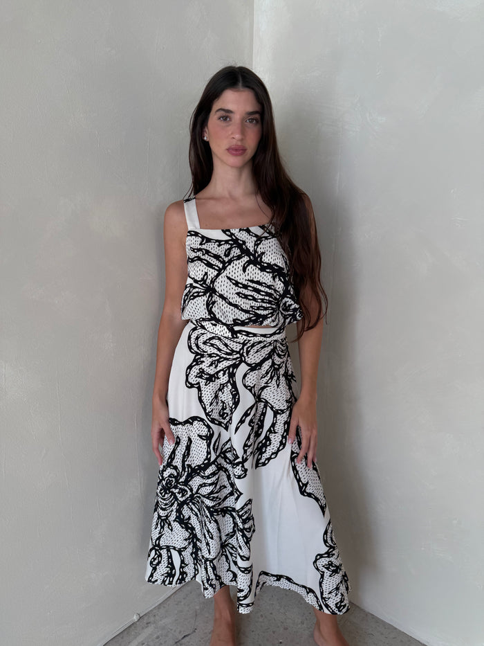 Chantilly Print Top & Skirt Set