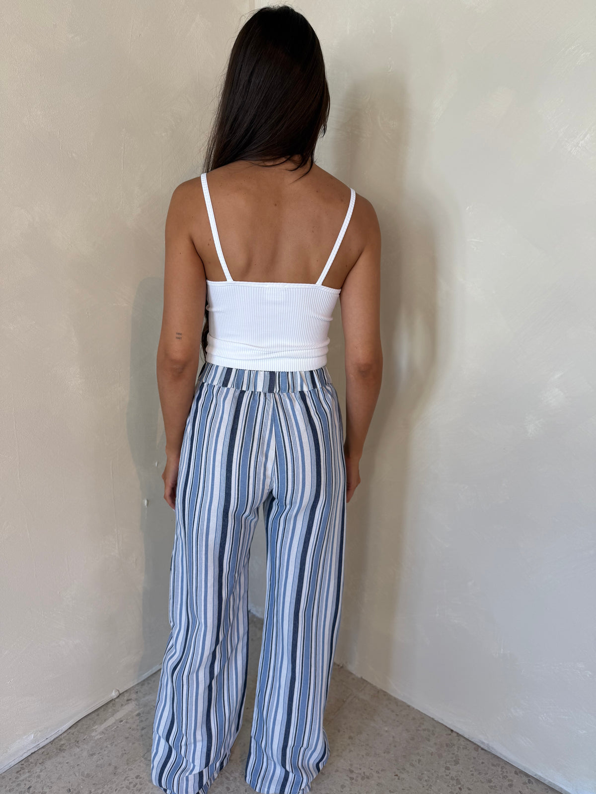 Striped Denim Pants