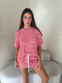 Stripe SS Top & Skirt Set